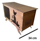 Banheiro Para Gato Em Fechado Decorativo Madeira