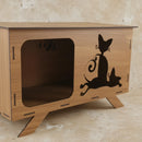 Banheiro Para Gato Em Fechado Decorativo Madeira