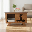 Banheiro Para Gato Em Fechado Decorativo Madeira