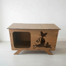 Banheiro Para Gato Em Fechado Decorativo Madeira