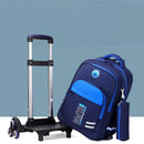 Mochila Escolar Infantil com Rodinhas para Meninos – Nylon Resistente, Estilo Patchwork