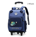 Mochila Escolar Infantil com Rodinhas para Meninos & Meninas – Estampa Cartoon, Nylon Resistente, Ideal para Meninos e Meninas