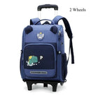 Mochila Escolar Infantil com Rodinhas para Meninos & Meninas – Estampa Cartoon, Nylon Resistente, Ideal para Meninos e Meninas