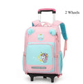 Mochila Escolar Infantil com Rodinhas para Meninos & Meninas – Estampa Cartoon, Nylon Resistente, Ideal para Meninos e Meninas