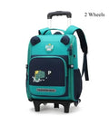 Mochila Escolar Infantil com Rodinhas para Meninos & Meninas – Estampa Cartoon, Nylon Resistente, Ideal para Meninos e Meninas
