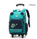 Mochila Escolar Infantil com Rodinhas para Meninos & Meninas – Estampa Cartoon, Nylon Resistente, Ideal para Meninos e Meninas