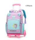Mochila Escolar Infantil com Rodinhas para Meninos & Meninas – Estampa Cartoon, Nylon Resistente, Ideal para Meninos e Meninas