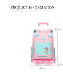 Mochila Escolar Infantil com Rodinhas para Meninos & Meninas – Estampa Cartoon, Nylon Resistente, Ideal para Meninos e Meninas