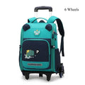 Mochila Escolar Infantil com Rodinhas para Meninos & Meninas – Estampa Cartoon, Nylon Resistente, Ideal para Meninos e Meninas