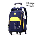 Mochila Escolar Infantil com Rodinhas para Meninos – Nylon Resistente, Estilo Patchwork