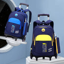 Mochila Escolar Infantil com Rodinhas para Meninos – Nylon Resistente, Estilo Patchwork