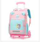 Mochila Escolar Infantil com Rodinhas para Meninos & Meninas – Estampa Cartoon, Nylon Resistente, Ideal para Meninos e Meninas