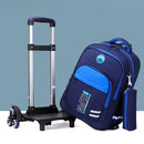 Mochila Escolar Infantil com Rodinhas para Meninos – Nylon Resistente, Estilo Patchwork