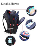 Kit Mochila Escolar Infantil com Rodinhas Capitão América 17” – Mochila + Bolsa de Mão, Material Oxford, Ideal para Escola e Viagens