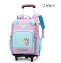 Mochila Escolar Infantil com Rodinhas para Meninos & Meninas – Estampa Cartoon, Nylon Resistente, Ideal para Meninos e Meninas