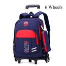 Mochila Escolar Infantil com Rodinhas para Meninos – Nylon Resistente, Estilo Patchwork