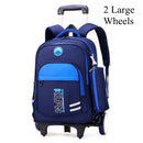 Mochila Escolar Infantil com Rodinhas para Meninos – Nylon Resistente, Estilo Patchwork