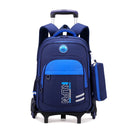 Mochila Escolar Infantil com Rodinhas para Meninos – Nylon Resistente, Estilo Patchwork