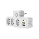 Extensão Elétrica 2M 110-220V com USB e USB-C – Ideal para PC e Eletrônicos