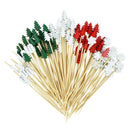 50 Palitos de Bambu Natalinos – Palitos Decorativos de Papai Noel para Doces, Buffet, Salada de Frutas e Decoração de Festas de Natal e Ano Novo