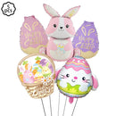 Balão de Coelho de Páscoa em Pé – Balão Decorativo de Alumínio para Festa