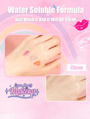 Conjunto cosmético lavável com espelho, kit de maquiagem, bolsa pequena, não tóxica e segura, presentes de aniversário para meninas, brinquedos de beleza infantil