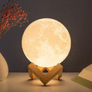 Lâmpada de LED da Lua / Moon Lamp Com Suporte, Abajur, Decoração do quarto, Presente para crianças, 8cm
