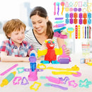 Conjunto de acessórios de massinha para crianças, ferramentas de massinha com vários moldes de plástico, rolos, cortadores, modelo de argila para crianças