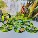Conjunto de carro de brinquedo dinossauro elétrico mágico para crianças, pista de corrida ferroviária, conjunto de carro, luz flash flexível, alta qualidade