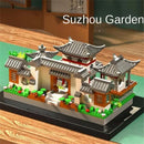 Suzhou jardim quebra-cabeça tipo de montagem de micro partículas bloco de construção estilo étnico brinquedo bloco de construção