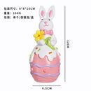 Mini Estátuas Decorativas de Coelho e Ovo de Páscoa em Resina – Estilo INS