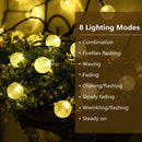 Luzes de Cristal LED, 8 modos de iluminação IP65, Luz para decoração, Decoração de jardim, 60 LEDs, 1Pc, 2Pcs