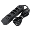 Extensão Elétrica 2M 110-220V com USB e USB-C – Ideal para PC e Eletrônicos