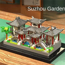 Suzhou jardim quebra-cabeça tipo de montagem de micro partículas bloco de construção estilo étnico brinquedo bloco de construção