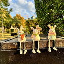 Conjunto com 3 Coelhos Decorativos em Resina – Estátuas para Jardim, Área Externa e Decoração de Páscoa