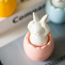 Conjunto com 3 Coelhos de Páscoa em Casca de Ovo – Enfeites Decorativos