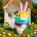 Ovo Inflável de Páscoa 1,5m com LED – Decoração para Jardim e Festas