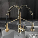 Torneira para pia de cozinha, torneira misturadora de água quente e fria, preta fosca, rotação de 360 graus, água quente e fria