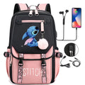 Mochila Escolar Disney Lilo & Stitch – Mochila com Carregamento USB para Meninos e Meninas