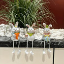 Conjunto com 3 Coelhos Decorativos em Resina – Estátuas para Jardim, Área Externa e Decoração de Páscoa