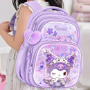 Mochila Infantil Sanrio Kuromi, My Melody ou Cinnamoroll – Escolar Grande Capacidade em Poliéster
