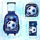 Kit Mochila Escolar Infantil Masculina 3 em 1 com Rodinhas – Tema Futebol, com Lancheira e Estojo, Ideal para Escola e Viagens