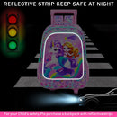 Kit Mochila Escolar Infantil com Rodinhas para Meninas 3 em 1 – Estampa Sereia/Unicórnio com Efeito Glitter, com Lancheira e Estojo