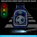 Kit Mochila Escolar Infantil Masculina 3 em 1 com Rodinhas – Tema Futebol, com Lancheira e Estojo, Ideal para Escola e Viagens