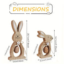 Conjunto Decorativo de Páscoa em Madeira – 2 Peças com Coelho e Ovo