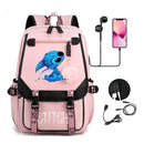Mochila Escolar Disney Lilo & Stitch – Mochila com Carregamento USB para Meninos e Meninas