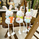 Conjunto com 3 Coelhos Decorativos em Resina – Estátuas para Jardim, Área Externa e Decoração de Páscoa