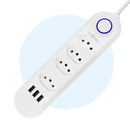 Extensão Elétrica 2M 110-220V com USB e USB-C – Ideal para PC e Eletrônicos