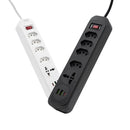 Extensão Elétrica 2M 110-220V com USB e USB-C – Ideal para PC e Eletrônicos