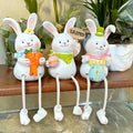 Conjunto com 3 Coelhos Decorativos em Resina – Estátuas para Jardim, Área Externa e Decoração de Páscoa